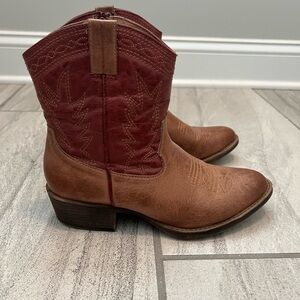 Brown and Red Western Boots